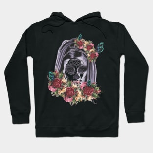 Skull & Roses dia de los Muertos Hoodie